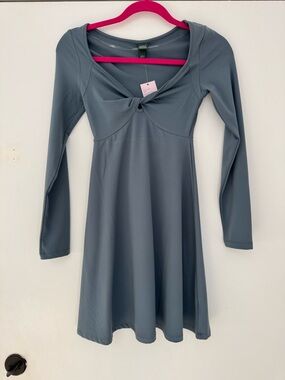 Target Slate Blue Long Sleeve Twist-Knot Dress